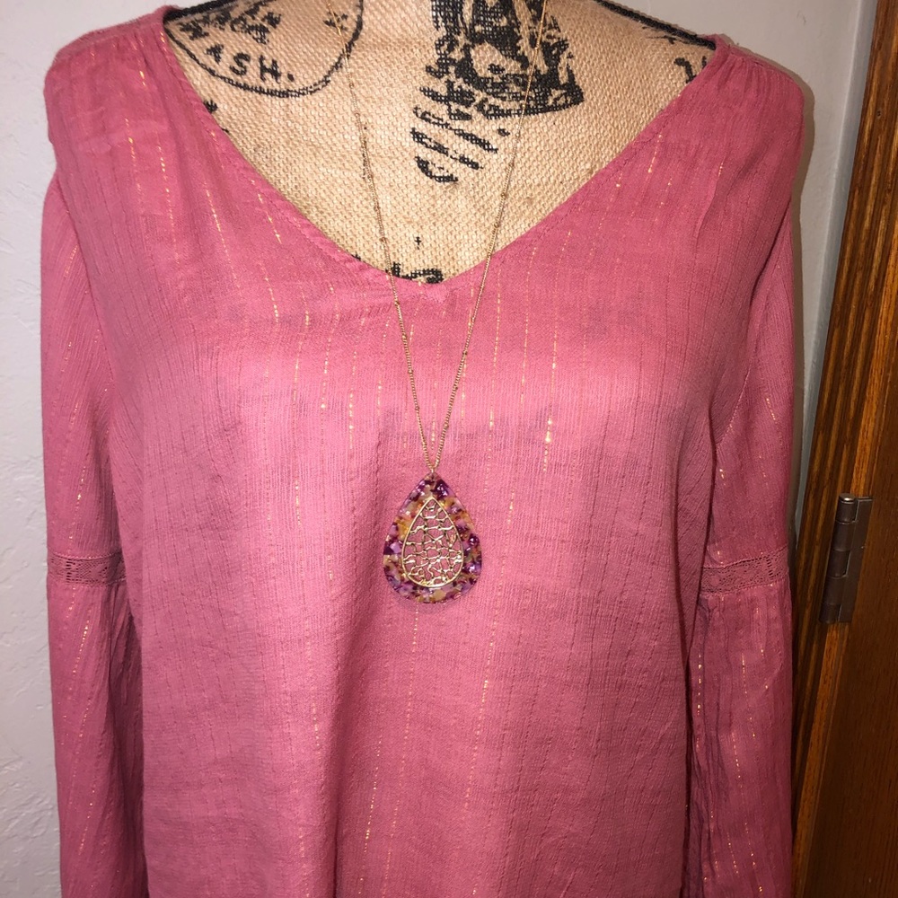 Old Navy Mauve Boho Top